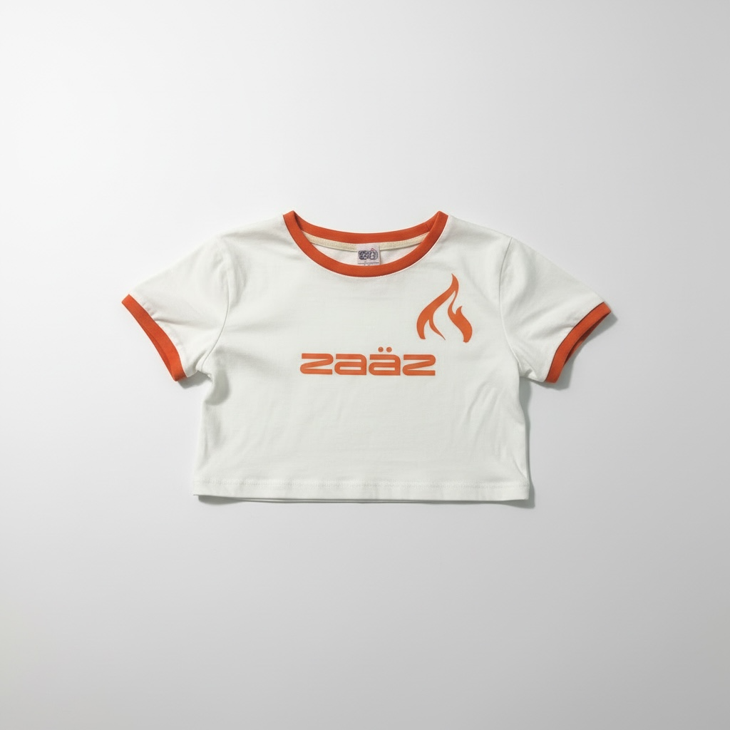 zaäz orange creamsicle crop tee